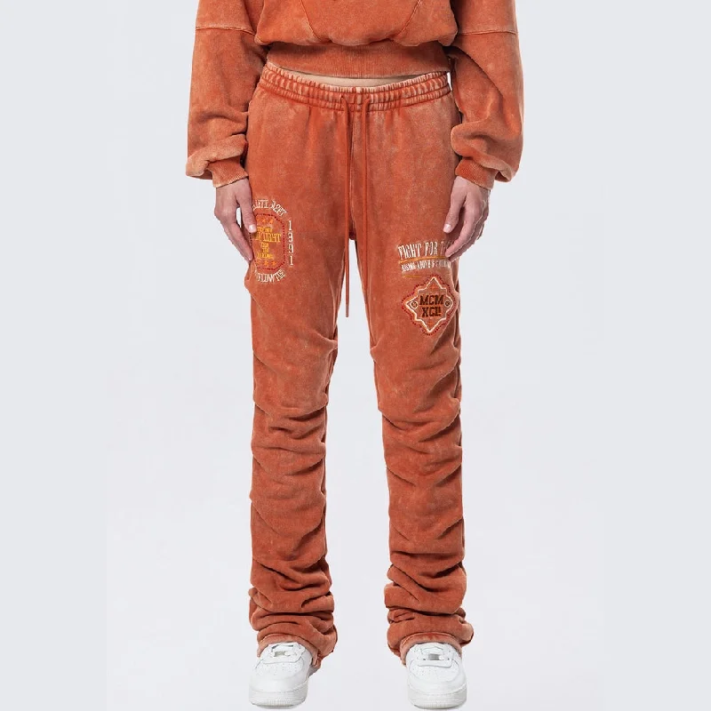 Sports outdoor style High Rise Stacked Fleece Pants - Picante