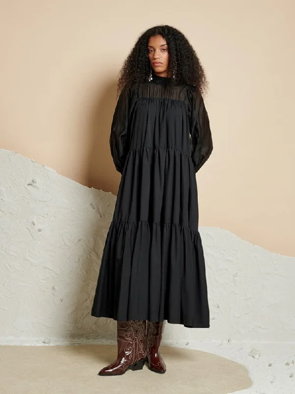 Embroidered Letters Harriet Tiered Midi Dress