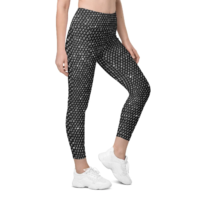 Comfortable Mind Midnight Bedazzled Print Leggings With Pockets