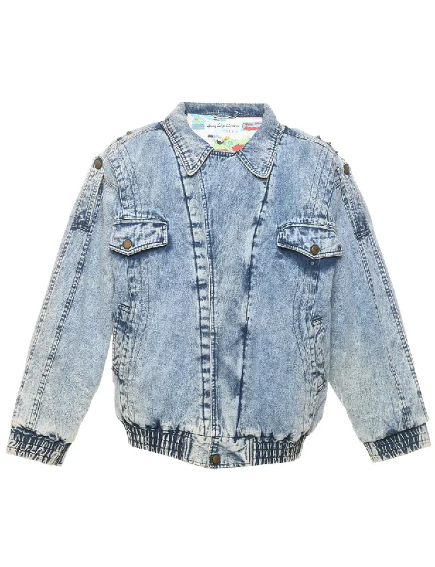 High Street Series Acid Wash Denim Jacket - XL