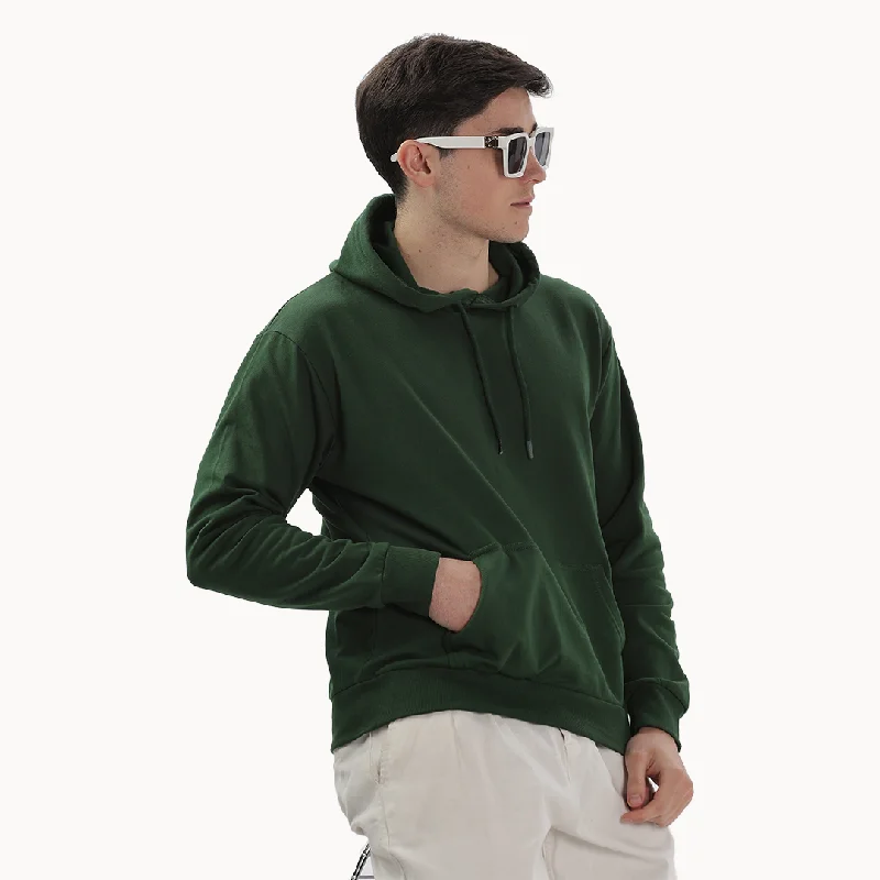 Design Perception Dark Green Hoodie - Fully Solid