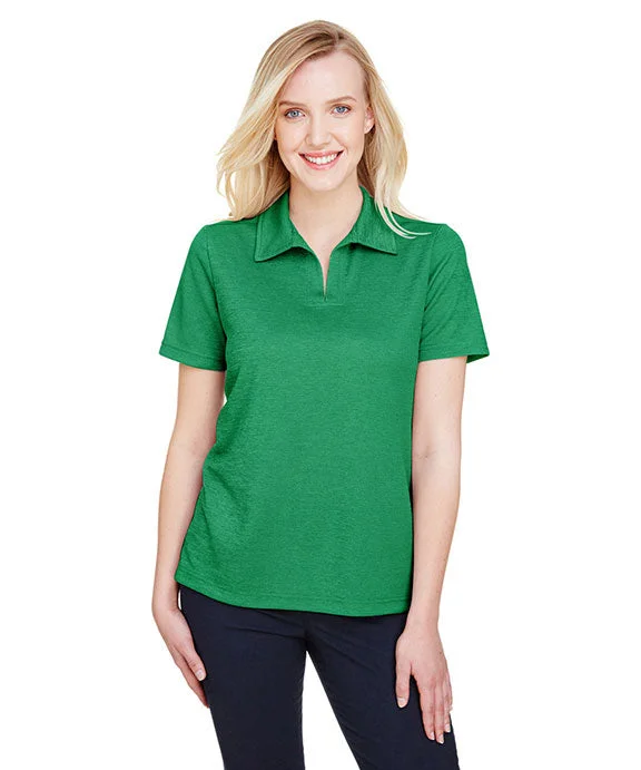 Free And Casual DG22W - Devon & Jones CrownLux Performance® Ladies Address Melange Polo Shirt | Kelly Green Heather Free And Casual DG22W - Devon & Jones CrownLux Performance® Ladies Address Melange Polo Shirt | Kelly Green Heather