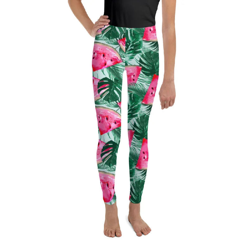 Fashion Wear Palm Leaves & Watermelon Youth Leggings