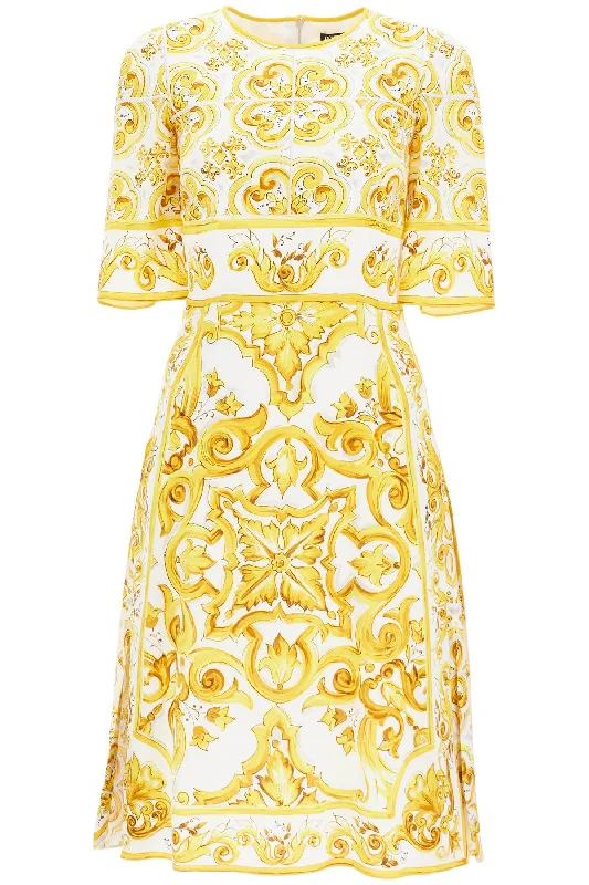 Fresh And Natural DOLCE & GABBANA 'stretch silk dress with maiolica