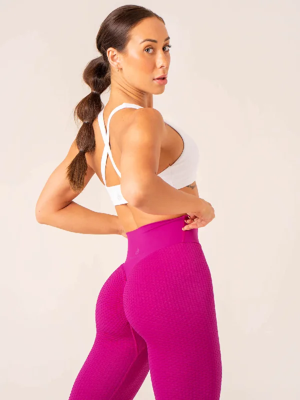 Fashion Pioneer Honeycomb Scrunch Seamless Leggings - Fuchsia