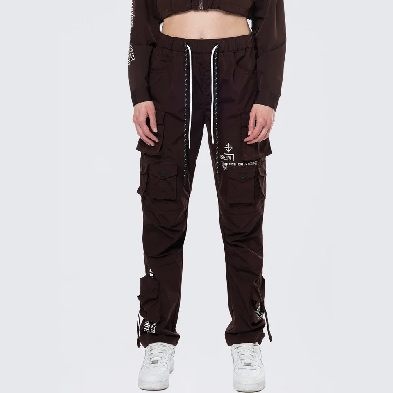 Fashionable sports Relaxed Utility Slouched Pants - Espresso