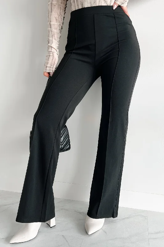 Breathable Design Working Smarter Front Seam Straight Leg Pants (Black)