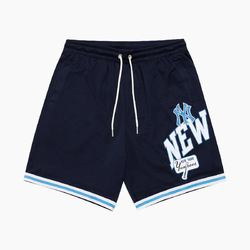 Celebrity Style Majestic MLB Wordmark Mesh Short New York Yankees Seaborn