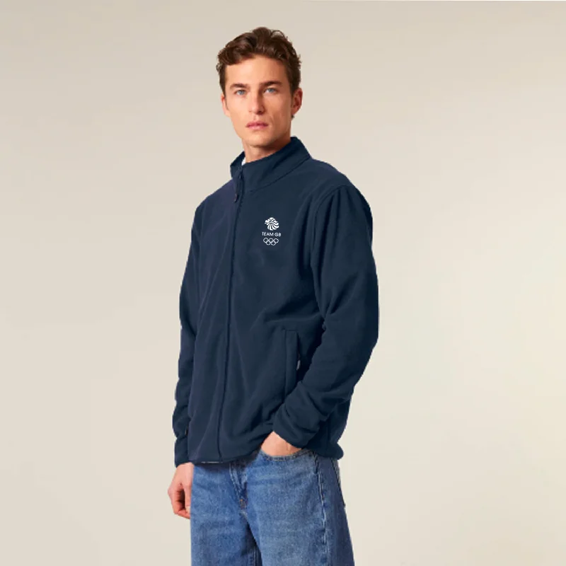Personalized Wear Team GB Polar Fleece Logo Jacket Navy