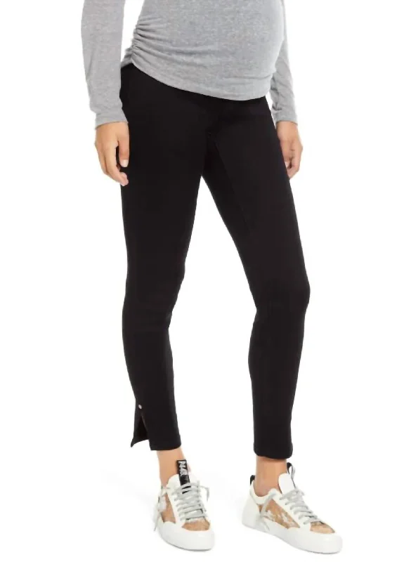 Perfect Tailoring Butter Ankle Slit Maternity Jeans In Black