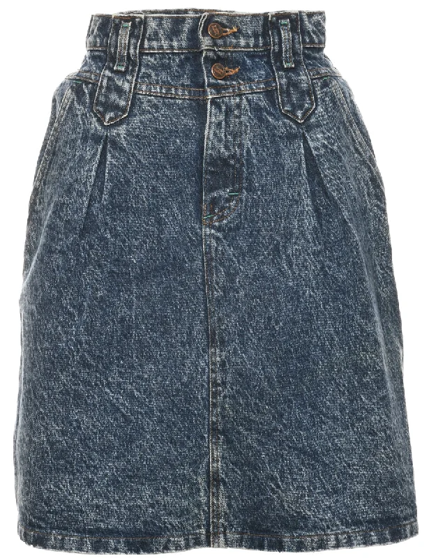 Fresh And Fashionable A-Line Pepsi Denim Skirt - XS
