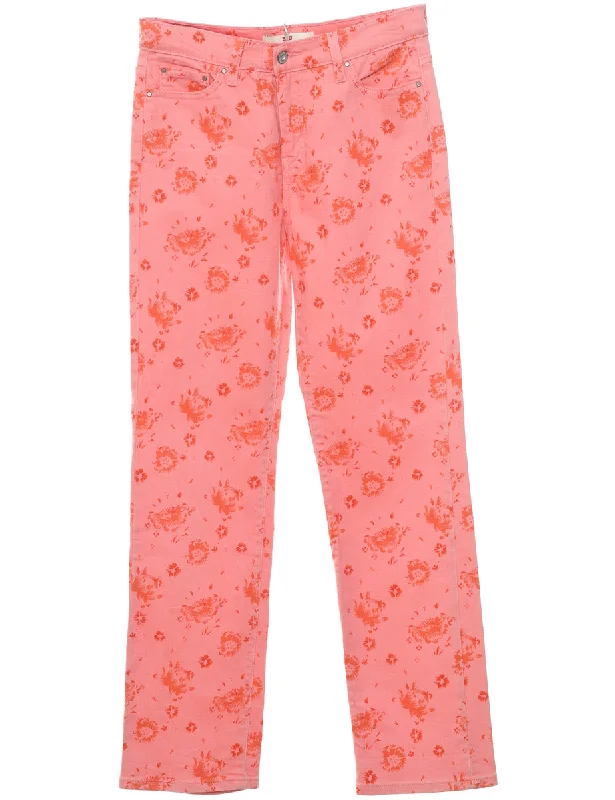 British Fashion 512's Fit Levi's Pink Floral Jeans - W29 L32