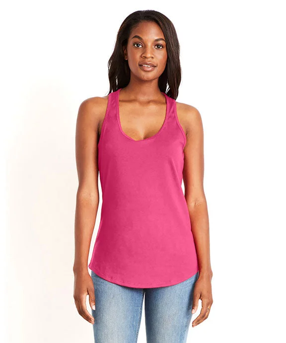 Comfortable Looks 6338 - Next Level Ladies Gathered Racerback Tank Top | Hot Pink