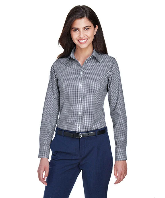 Warm Winter Series D640W - Devon & Jones Ladies Crown Woven Collection™ Gingham Check Shirt | Navy Warm Winter Series D640W - Devon & Jones Ladies Crown Woven Collection™ Gingham Check Shirt | Navy
