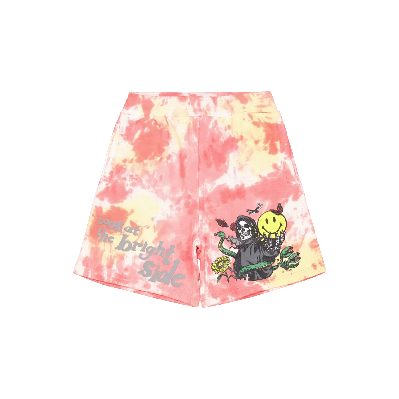 Playful Style Smiley Look At The Bright Side Pink Tie-dye