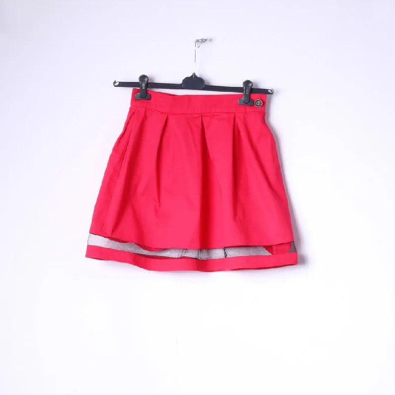 Classic Ksenia Gospodinova Womens S Mini Skirt Red Flared Plain Short Elegant
