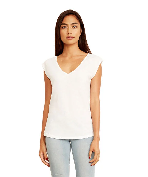 Chic Relaxation N5040 - Next Level Ladies Festival Sleeveless V-Neck Tee | White