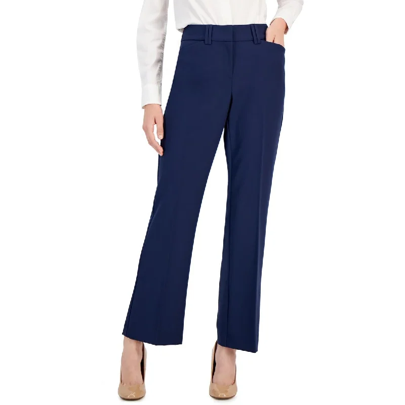 Retro Woolen Jacket Womens Pocket Polyester Bootcut Pants