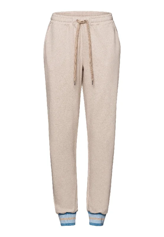 New Design Natural Living Cotton Drawstring Lounge Pants | Camel Melange 78851-2895