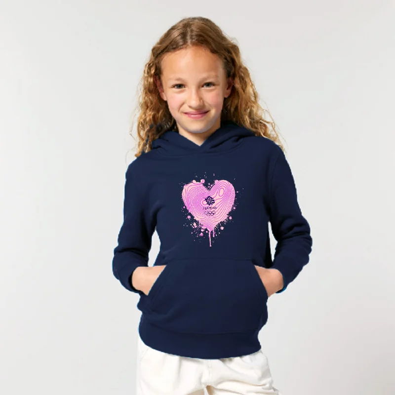 Warm Winter Series Team GB Kids Heart Graffiti Hoodie Navy