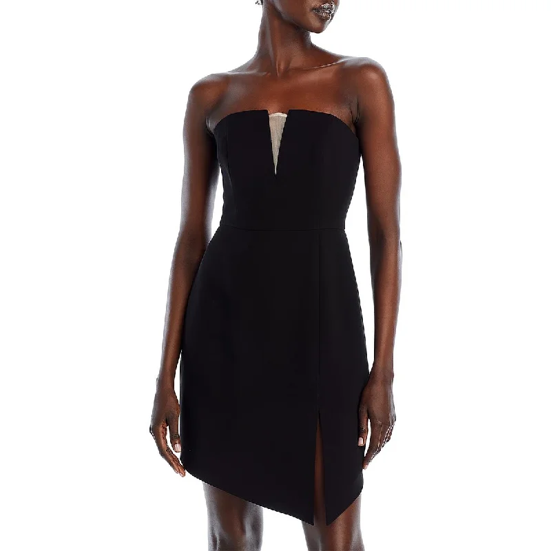 Luxury Customization Liv Foster Womens Mesh Inset Twill Cocktail And Party Dress