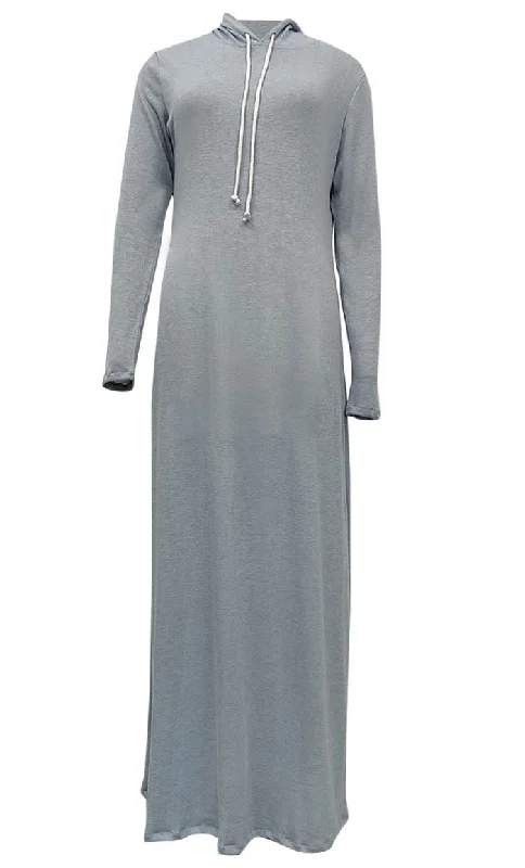 Street Graffiti Design Women's Islamic Winter Hooded Grey Korean Woool Abaya