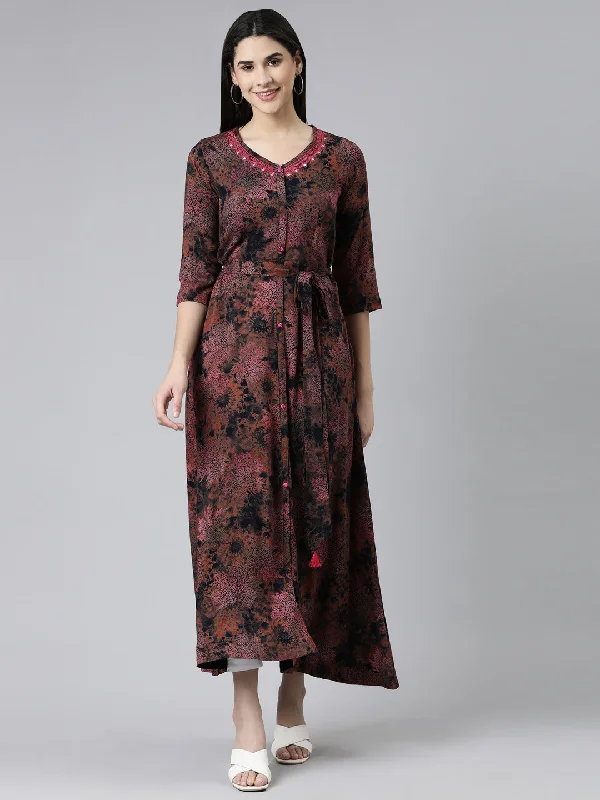 Street Personality Style Neeru's Multi Straight Casual Printed Dress