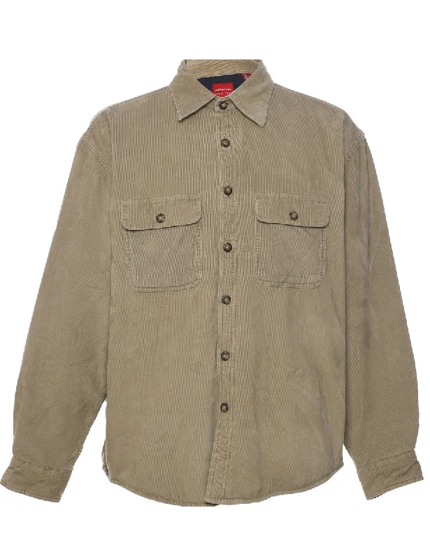 Retro Design Arrow Corduroy Shirt - L