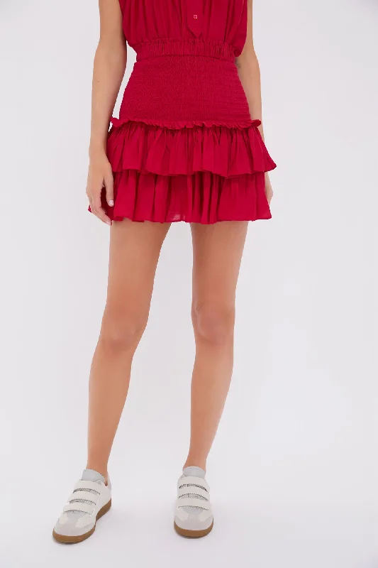 Knitted Design Red Naomi Skirt