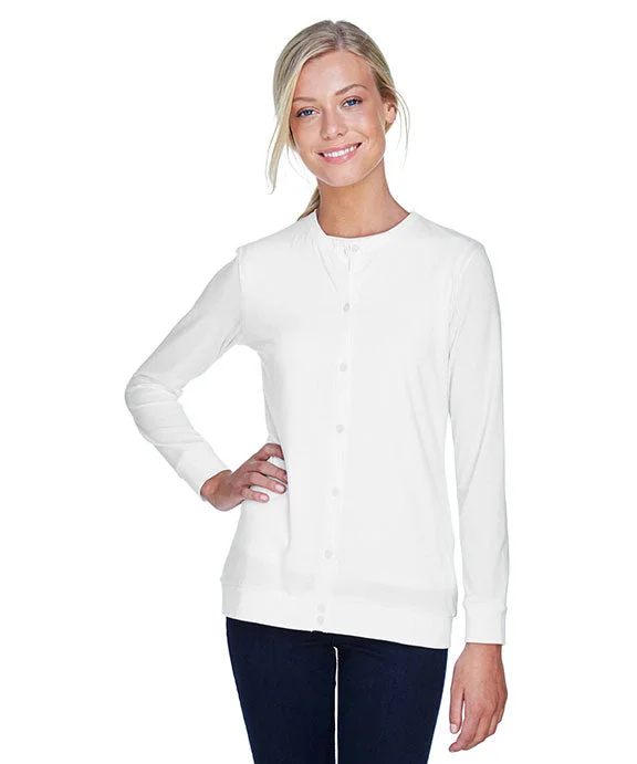 Street Fashion DP181W - Devon & Jones Ladies Perfect Fit™ Ribbon Cardigan | White