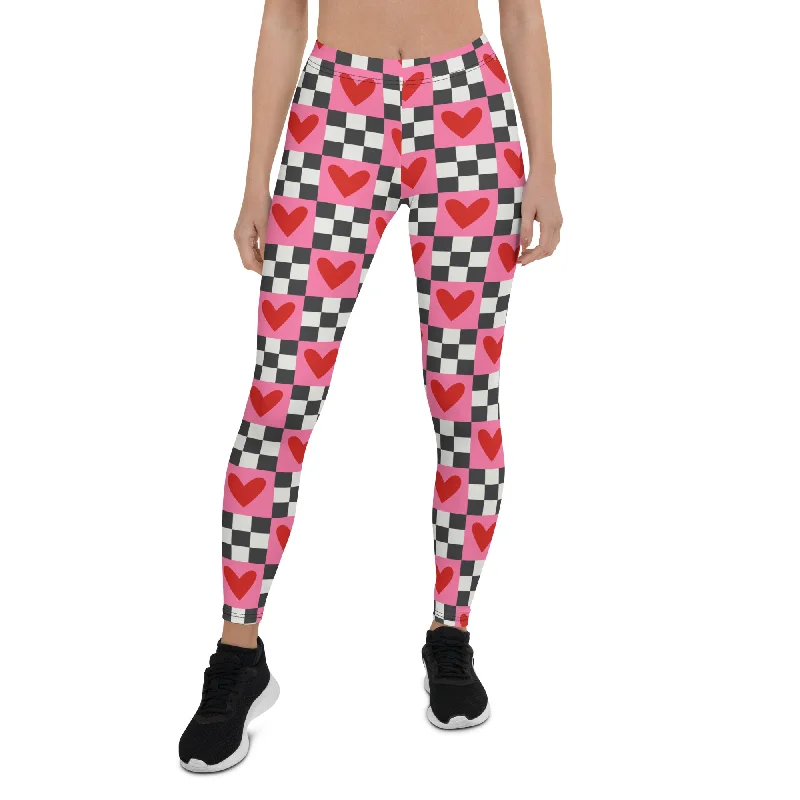 Street Casual Style Checkered Romance Leggings