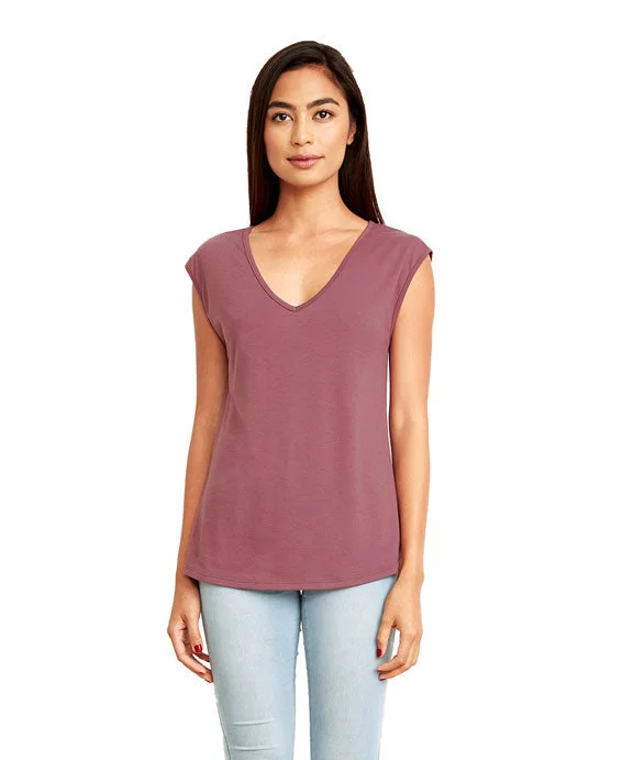 Simple Elegance N5040 - Next Level Ladies Festival Sleeveless V-Neck Tee | Smoked Paprika