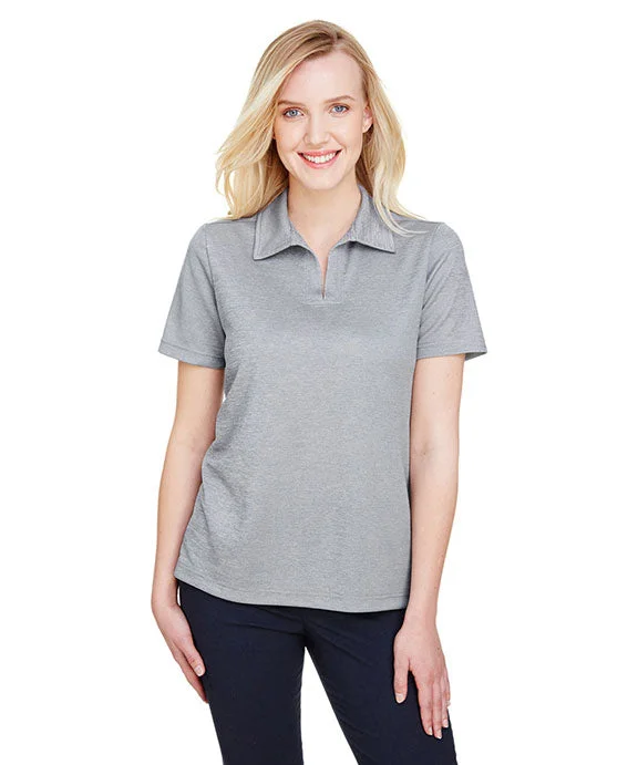 Fresh And Natural DG22W - Devon & Jones CrownLux Performance® Ladies Address Melange Polo Shirt | Grey Heather Fresh And Natural DG22W - Devon & Jones CrownLux Performance® Ladies Address Melange Polo Shirt | Grey Heather