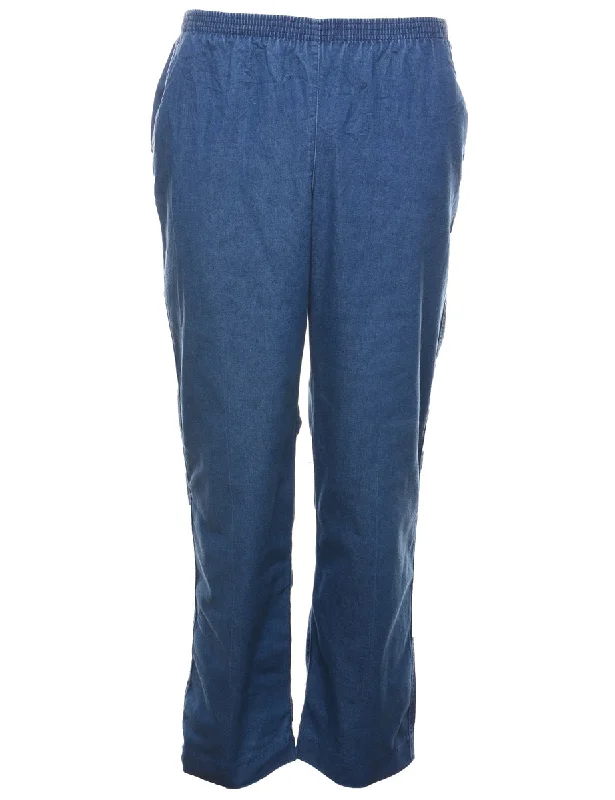 Trendy Comfort Alfred Dunner Elasticated Waist Medium Wash Denim Trousers - W28 L30