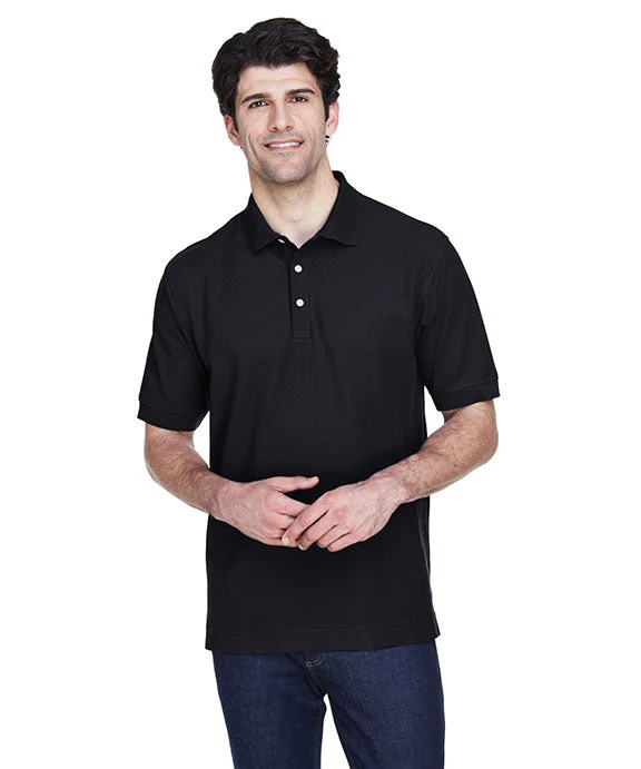 Fresh And Natural D100 - Devon & Jones Mens Pima Piqué Short-Sleeve Polo Shirt | Black Fresh And Natural D100 - Devon & Jones Mens Pima Piqué Short-Sleeve Polo Shirt | Black