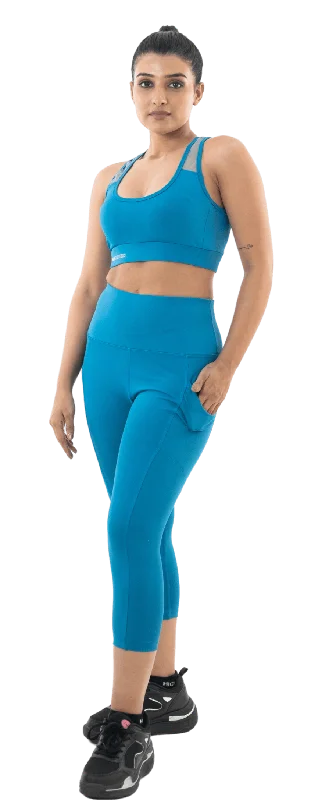 Cozy Look Sea Port Blue High Waist Capri Pant