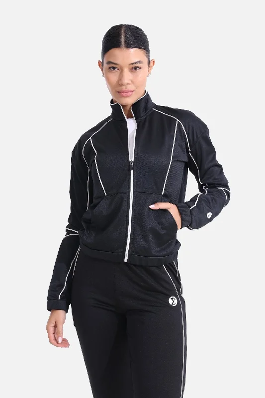 Lively And Youthful Black Tracksuit Jacket