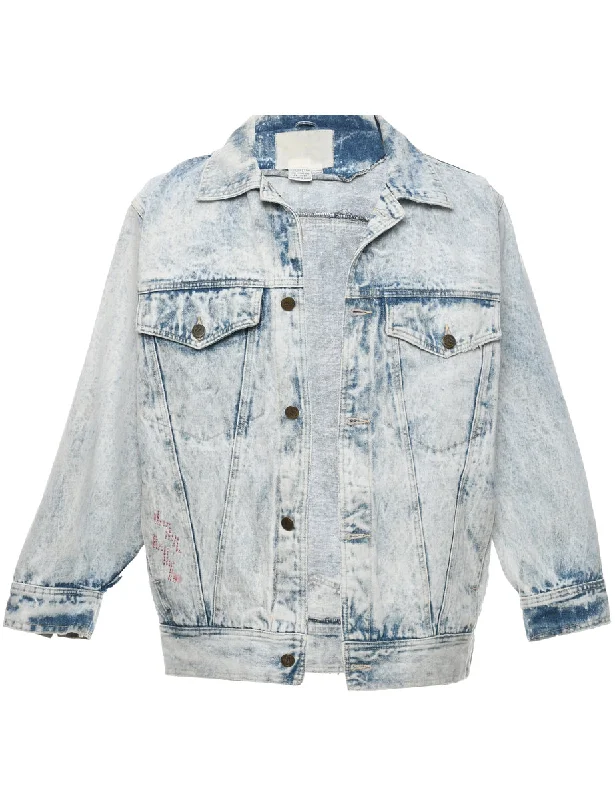 High-end Design Acid Wash Denim Jacket - L