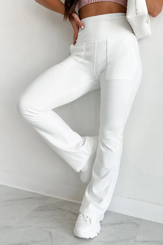 Creative Prints Klaus Brushed Knit Flare Leggings (Ivory)