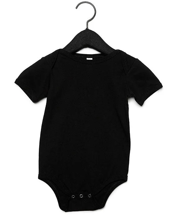 Knitted Design 100B - Bella + Canvas Infant Jersey Short-Sleeve One-Piece | Black