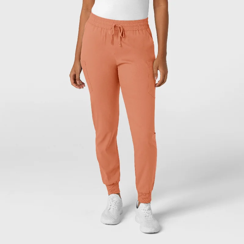 High waist design Boundless Women's Jogger Scrub Pant - Terracotta
