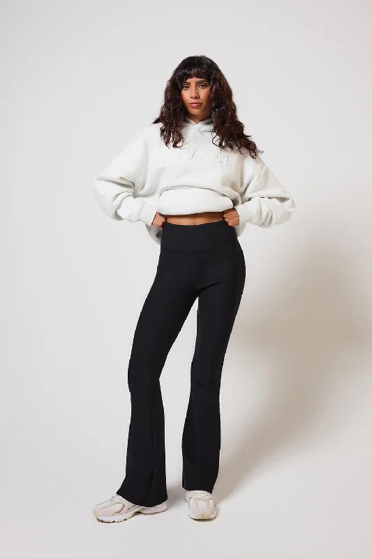 High Street Style Winter Flare Leggings - Black