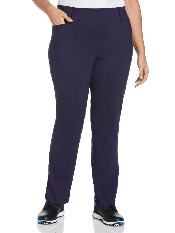 Elegant Temperament Women's Plus Pull-On Stretch Tech Flat Front Golf Pant