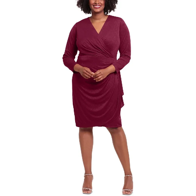 Advanced Design London Times Womens Plus Glitter Shimmer Cocktail And Party Dress
