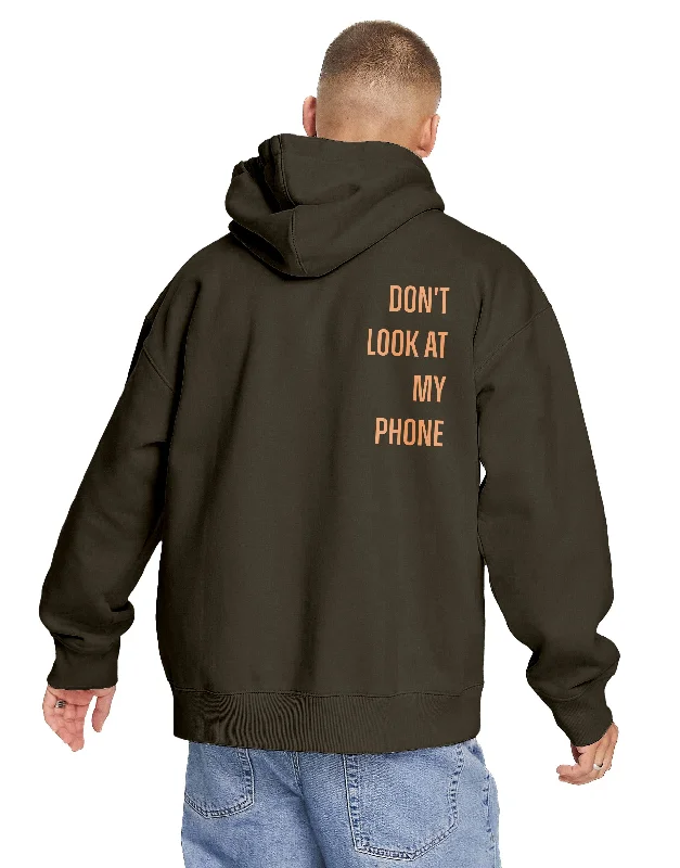 Comfortable And Simple Don't Look At My Phone (Back Print) Hoodie