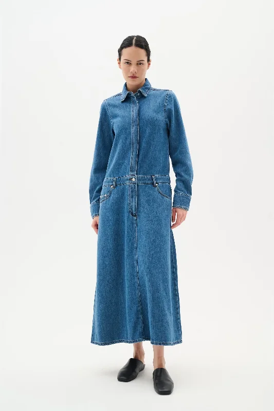 Cozy Vibes Inwear Sophina Dress in Denim Blue