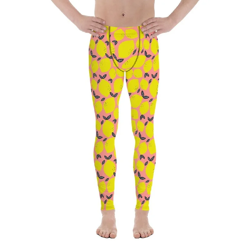 Exquisite Embroidery Cute Lemon Men's Leggings