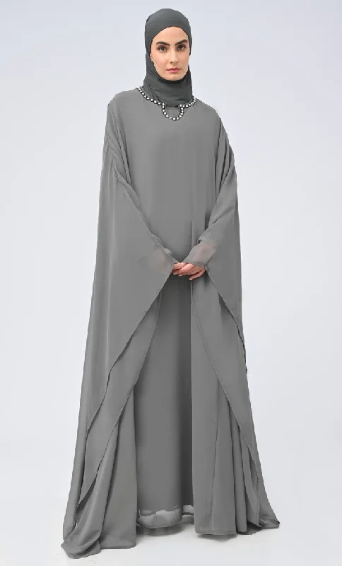 Fresh And Capable Modest Islamic Beads Embroidered Prayer Dress For Women (2Pc+H)