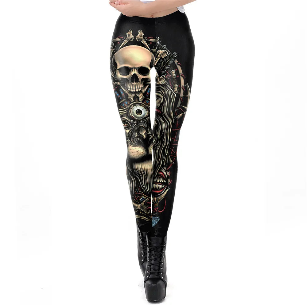 Sports Yoga Style Gothic Style Skull New Design Leggings