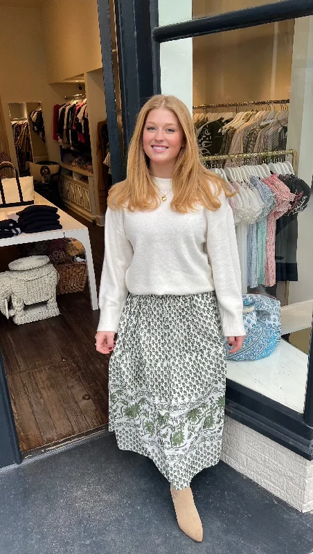 Romantic And Fresh Serena Maxi Skirt Green Petite Fleur